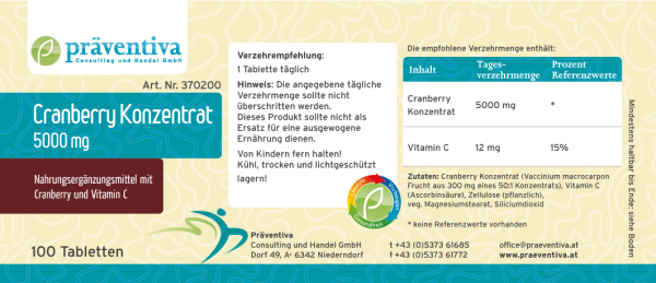 Cranberry Konzentrat 5000mg (100)
